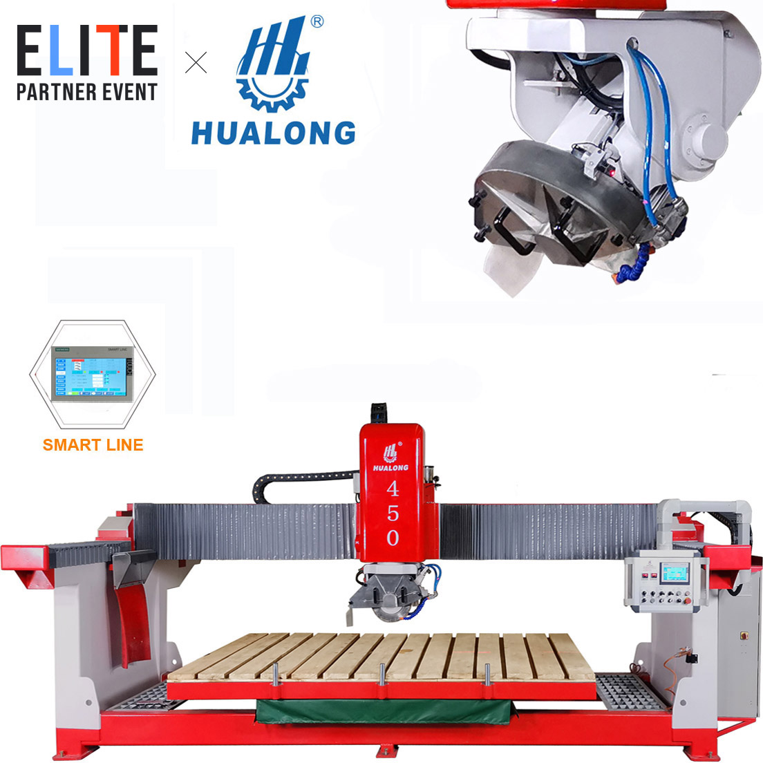 Hualong Stone Machinery Hlsq-450 heißer Verkauf Granit Marmorfliese Stein Countertop Brücke Sägemaschine
